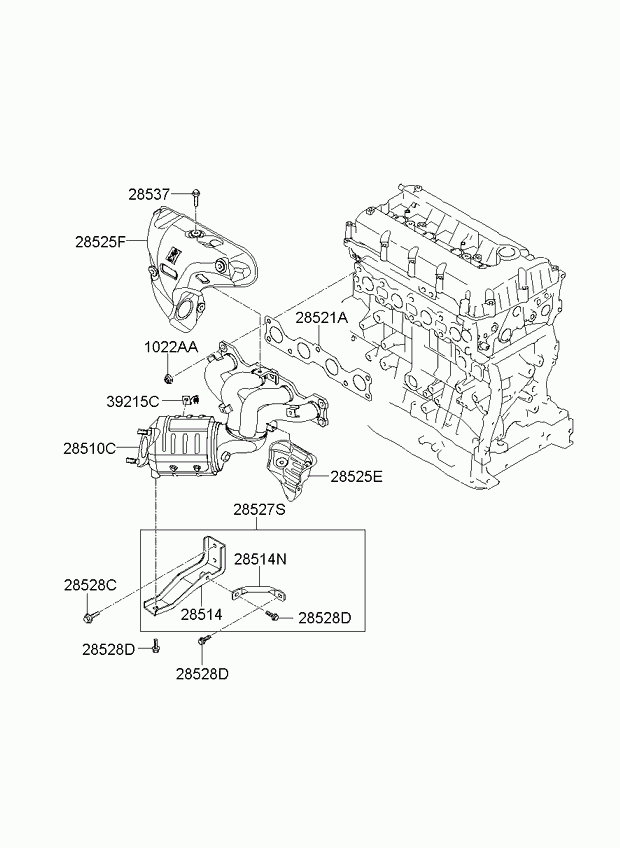 Коллектор выпускной для Киа Каренс 2006-2012