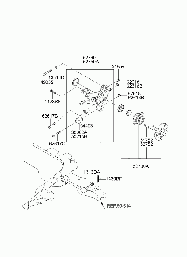 Ступица задняя правая для Киа Каренс 2006-2012