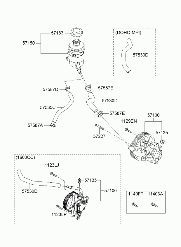 Насос ГУР для Киа Каренс 2006-2012