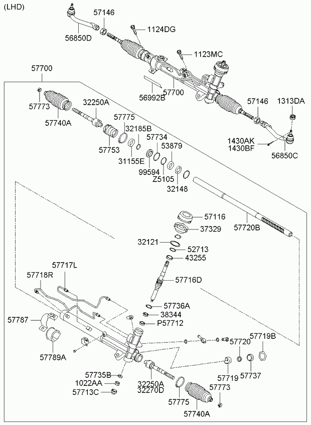 Рулевая рейка для Киа Каренс 2006-2012