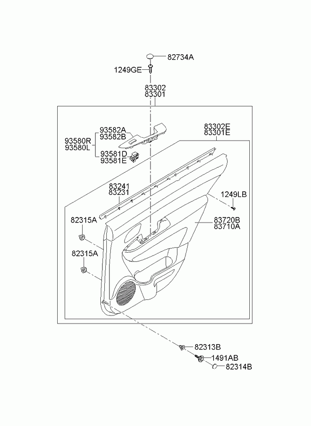 Панель отделки задней левой двери для Киа Каренс 2006-2012