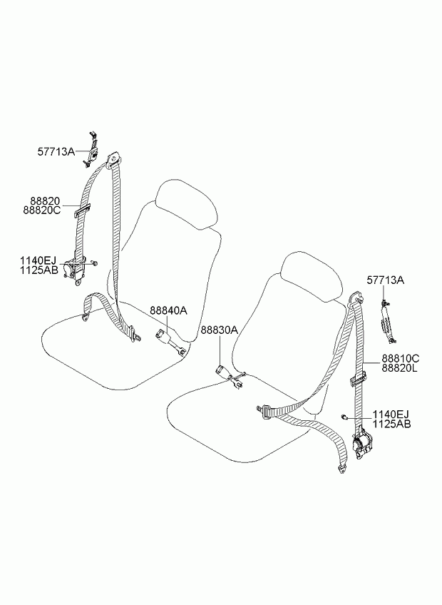 Ремень безопасности водителя для Киа Каренс 2006-2012