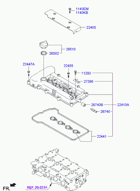 Клапанная крышка для Хендай Элантра 2006-2011