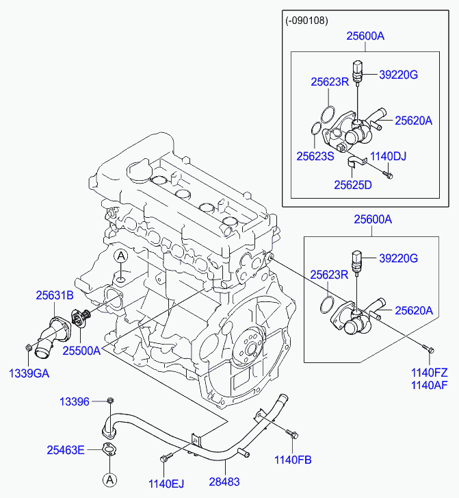 Корпус термостата в сборе для Хендай Элантра 2006-2011