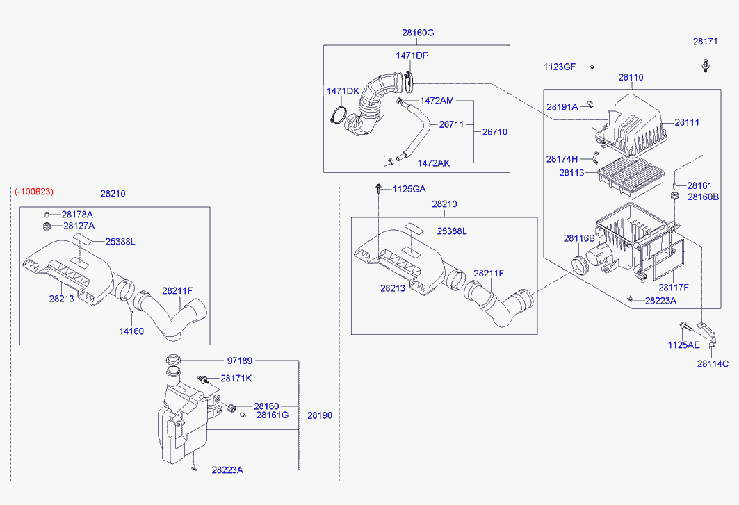 Фильтр воздушный-моторный для Хендай Элантра 2006-2011