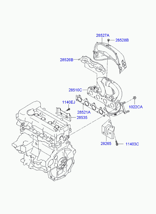 Коллектор выпускной для Хендай Элантра 2006-2011