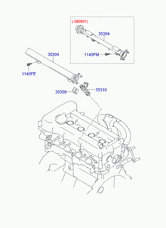 Топливная рампа для Хендай Элантра 2006-2011