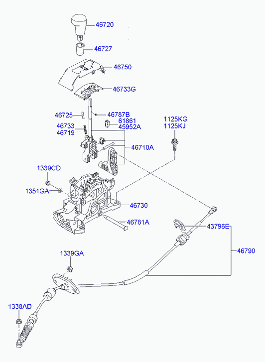Трос переключения скоростей для Хендай Элантра 2006-2011 
