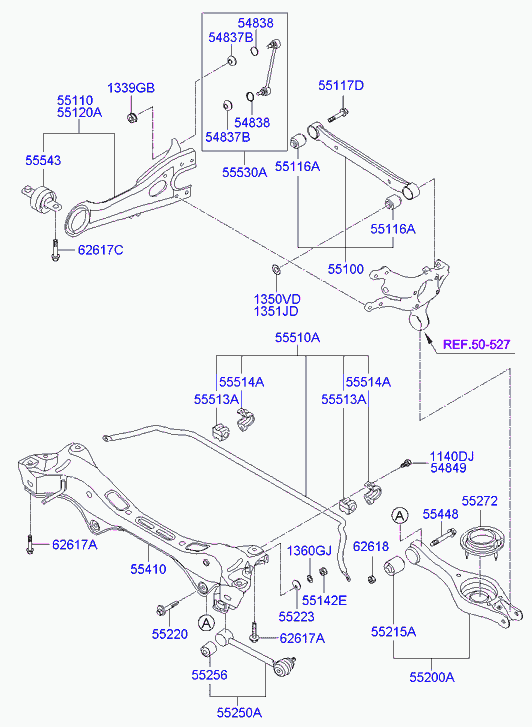 Рычаг задний нижний правый для Хендай Элантра 2006-2011