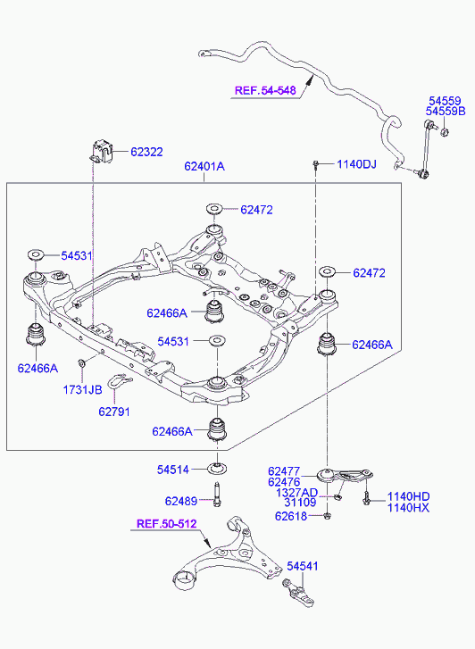 Подрамник передний для Хендай Элантра 2006-2011