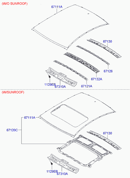 Крыша для Хендай Элантра 2006-2011