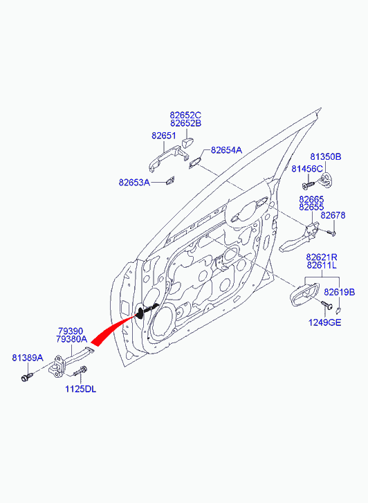 Ручка передней левой двери для Хендай Элантра 2006-2011