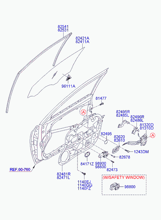Мотор стеклоподъемника переднего левого для Хендай Элантра 2006-2011