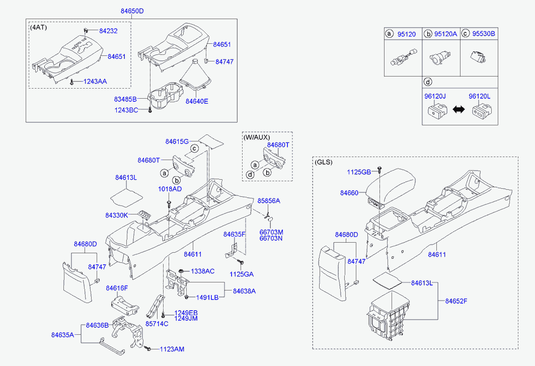 Подлокотник передних сидений для Хендай Элантра 2006-2011