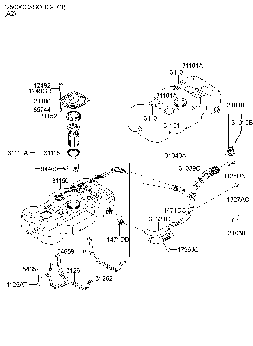 Бак топливный для Хендай Н-1 2004-2007