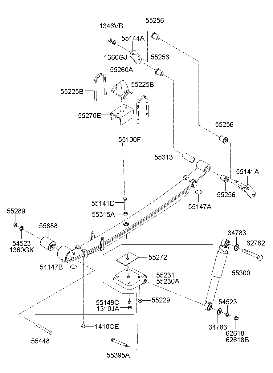 Амортизатор задний для Хендай Н-1 2004-2007