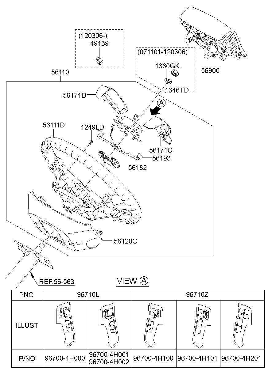 Руль для Хендай Н-1 2004-2007