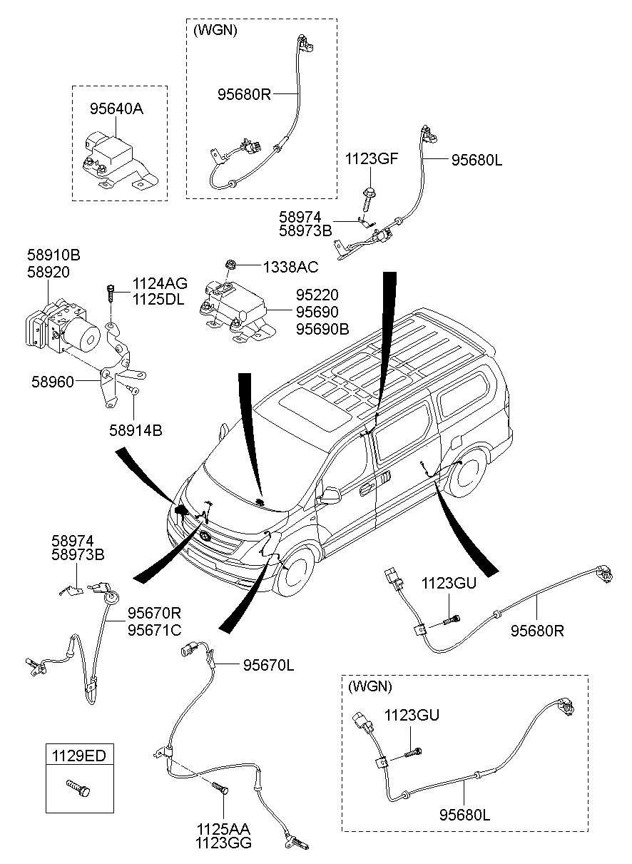 Датчик АБС передний левый для Хендай Н-1 2004-2007