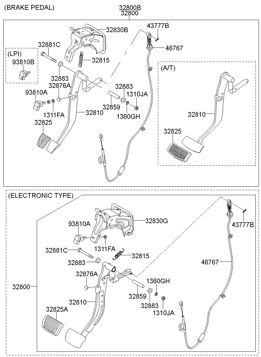 Педаль тормоза для Хендай Н-1 2004-2007