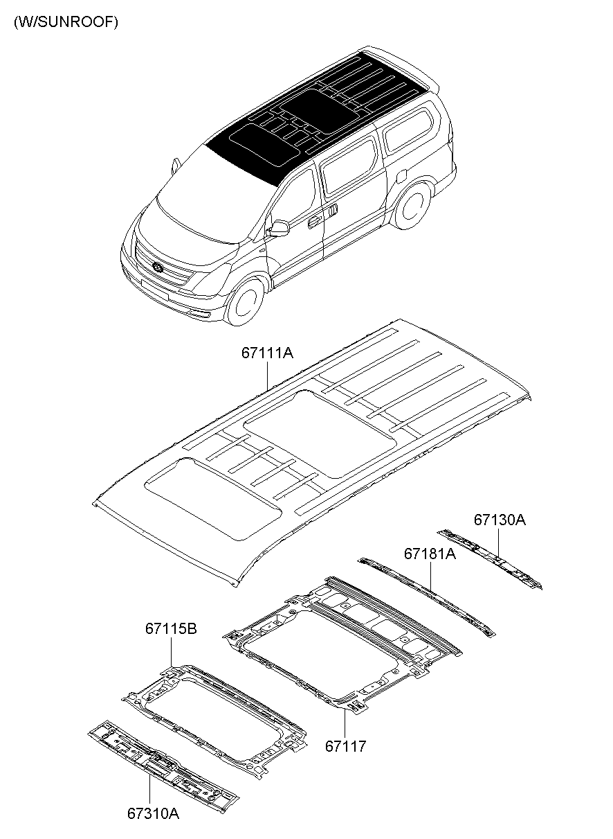 Крыша для Хендай Н-1 2004-2007