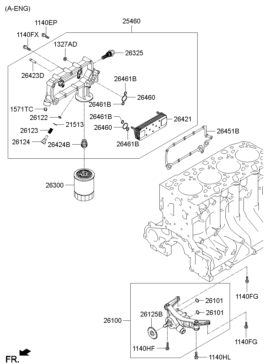 Радиатор масляный для Хендай Н-1 2007-2015