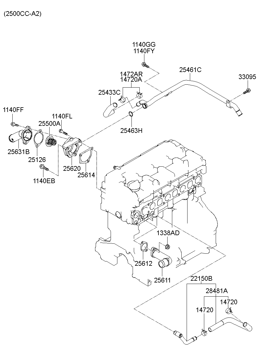 Корпус термостата в сборе для Хендай Н-1 2007-2015