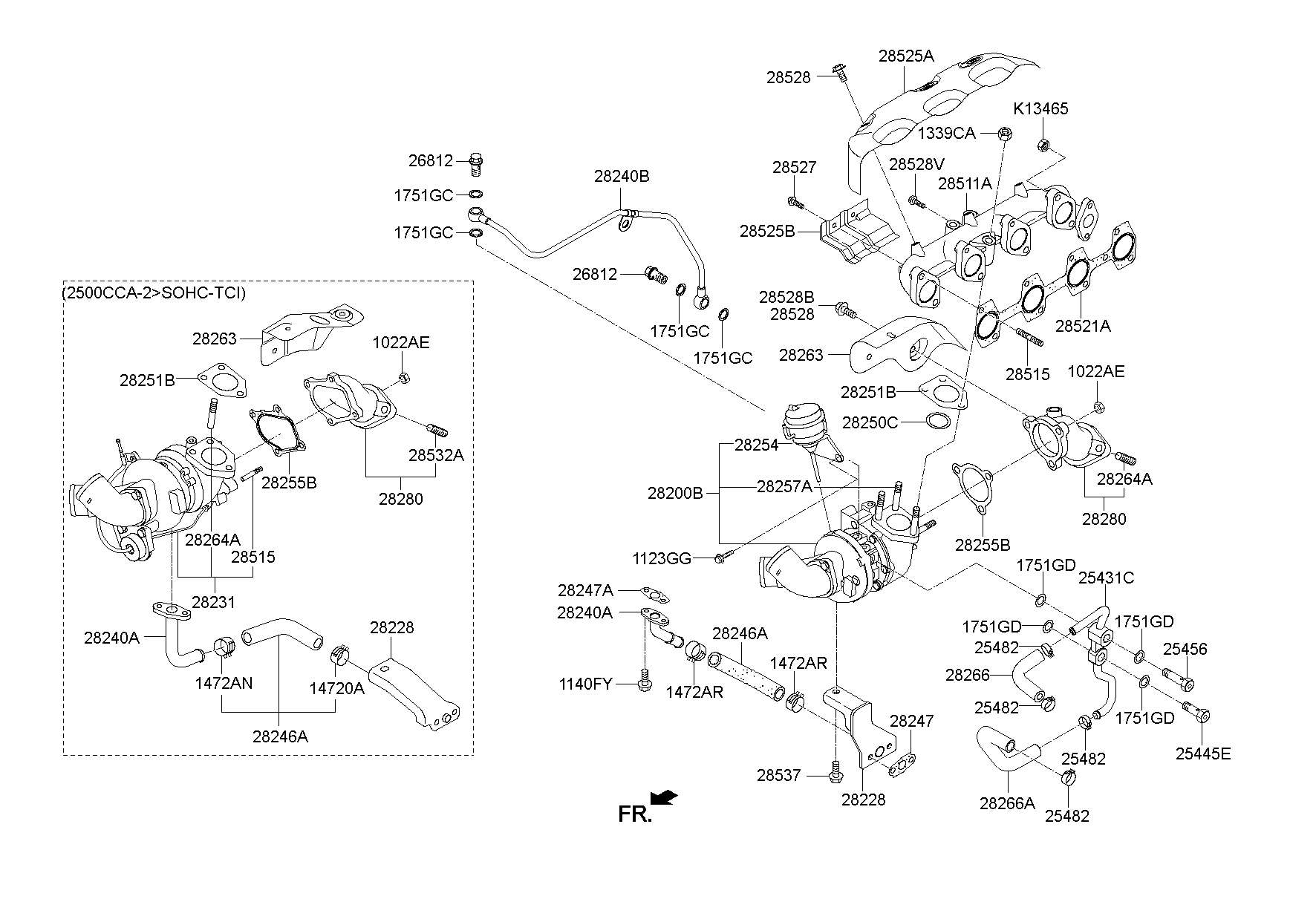 Коллектор выпускной для Хендай Н-1 2007-2015