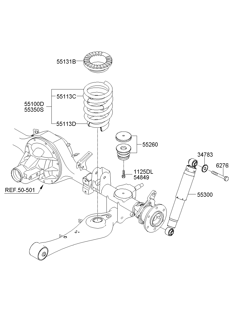 Пружина задняя для Хендай Н-1 2007-2015