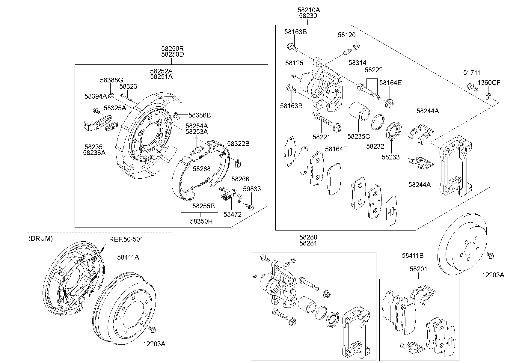 Колодки тормозные задние для Хендай Н-1 2007-2015