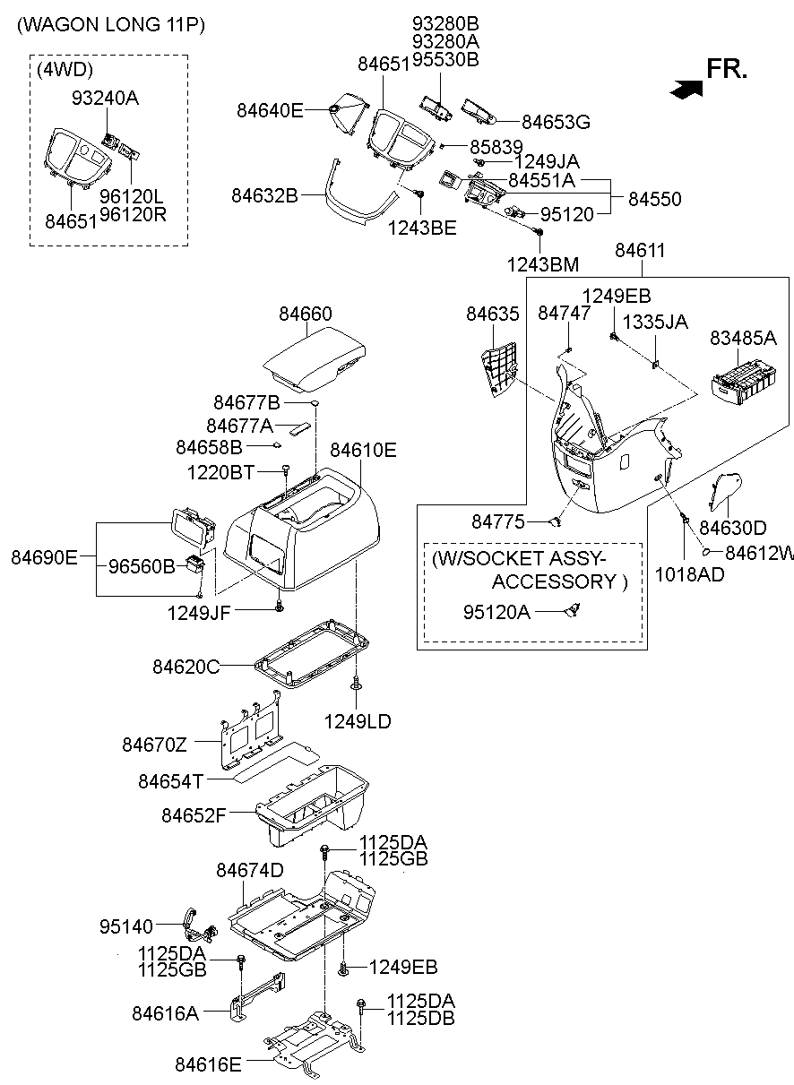 Подлокотник передних сидений для Хендай Н-1 2007-2015