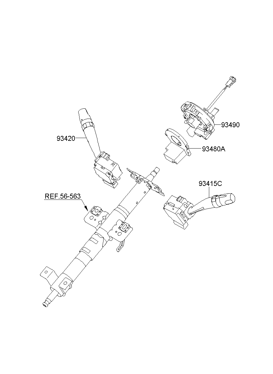 Подрулевой переключатель стеклоочистителя для Хендай Н-1 2007-2015