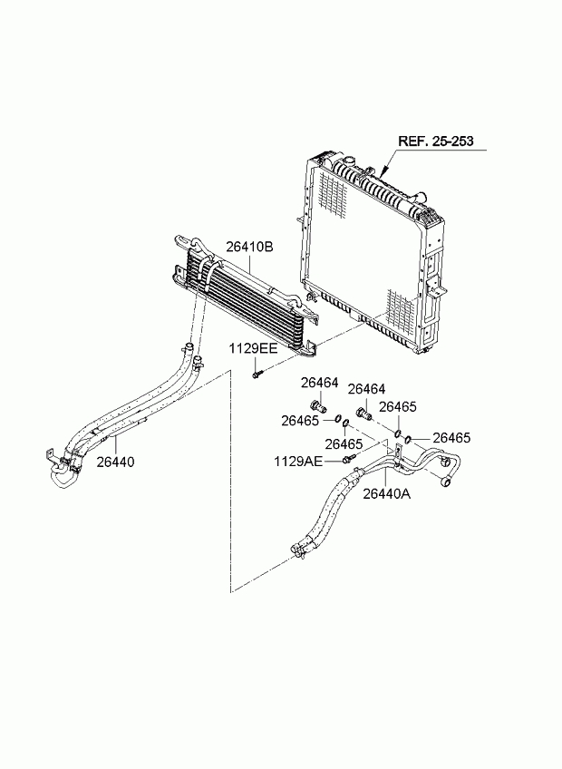 Радиатор масляный для Киа Бонго 2005-2018