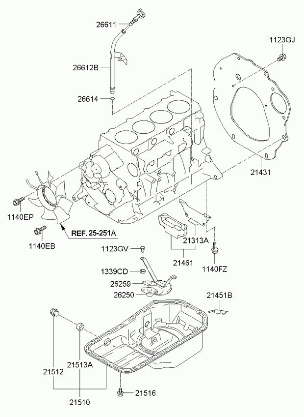 Поддон масляный для Киа Бонго 2005-2018