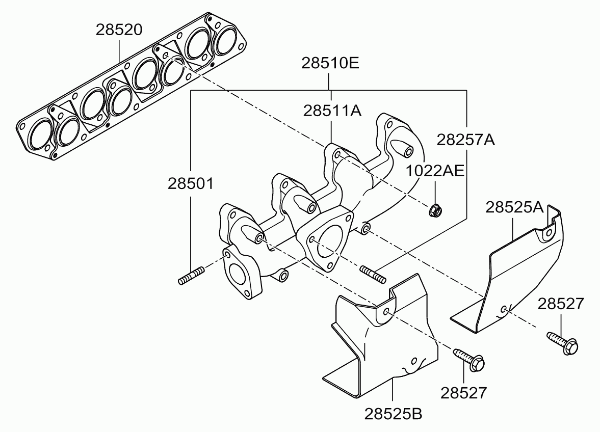Коллектор выпускной для Киа Бонго 2005-2018