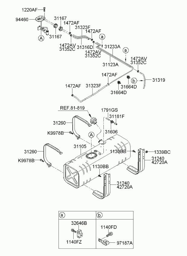 Топливный насос в сборе для Киа Бонго 2005-2018