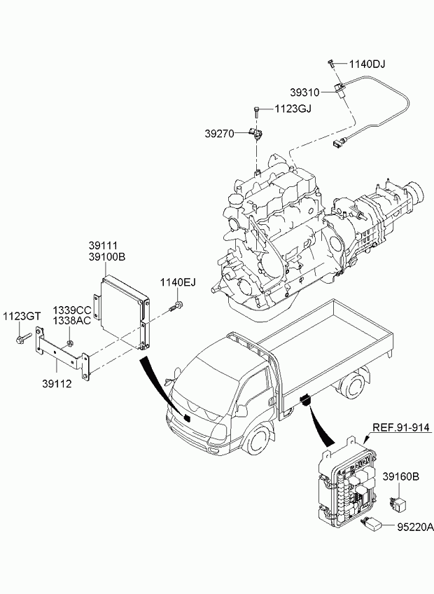 Датчик коленвала для Киа Бонго 2005-2018