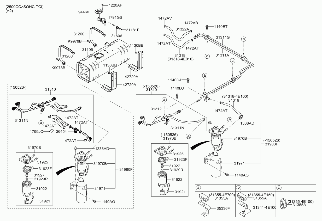 Топливный фильтр для Киа Бонго 2005-2018
