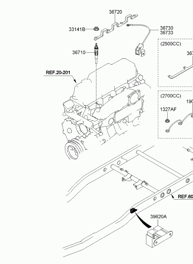 Свеча накала для Киа Бонго 2005-2018