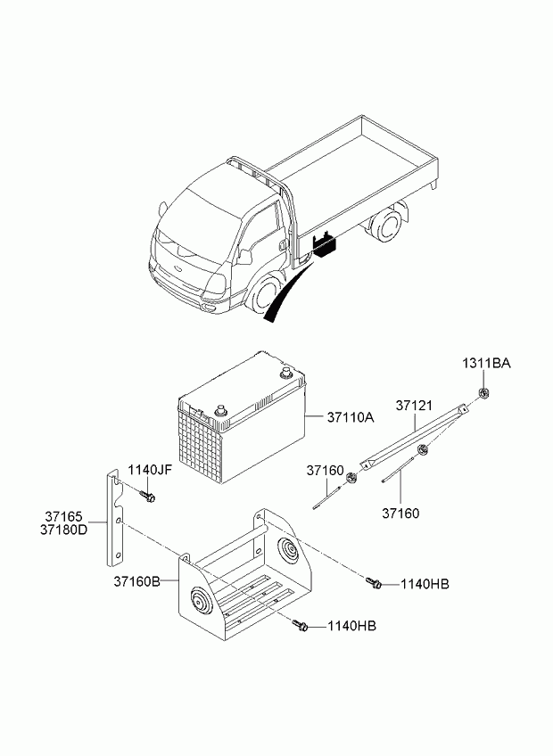 Аккумулятор для Киа Бонго 2005-2018
