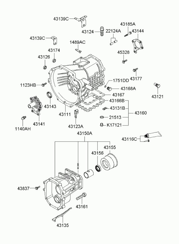 Корпус АКПП для Киа Бонго 2005-2018