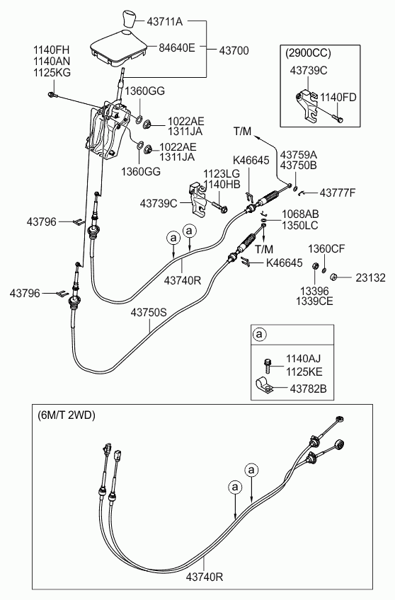 Рычаг переключения скоростей для Киа Бонго 2005-2018