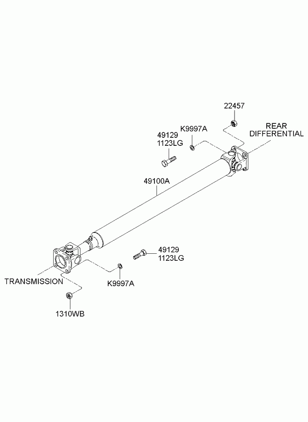 Карданный вал для Киа Бонго 2005-2018