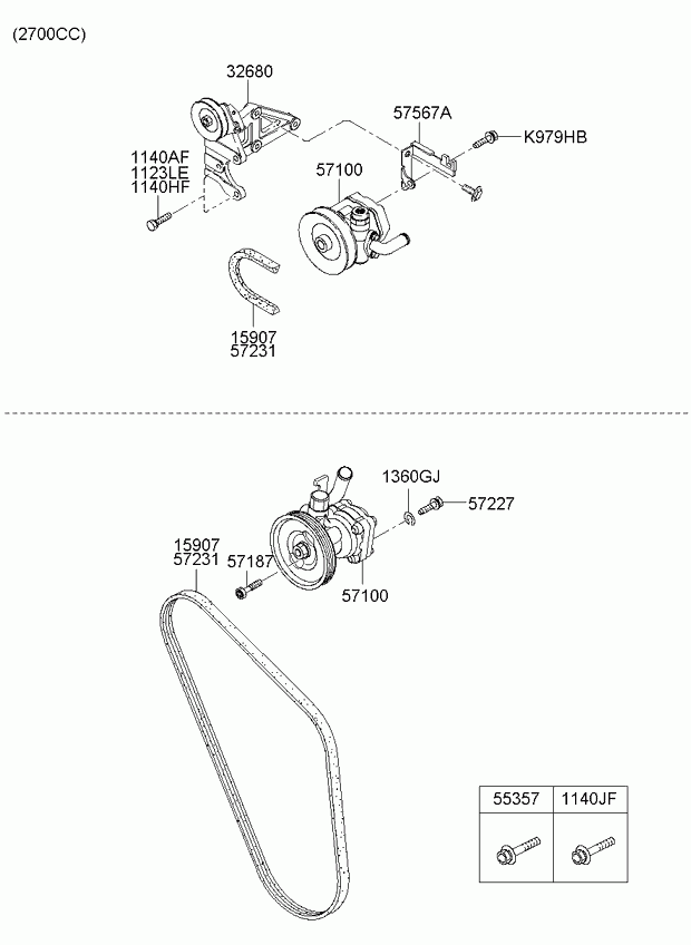 Насос ГУР для Киа Бонго 2005-2018