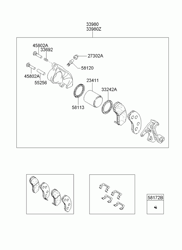 Суппорт тормозной передний правый для Киа Бонго 2005-2018