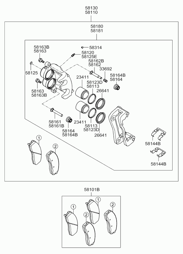 Колодки тормозные передние для Киа Бонго 2005-2018