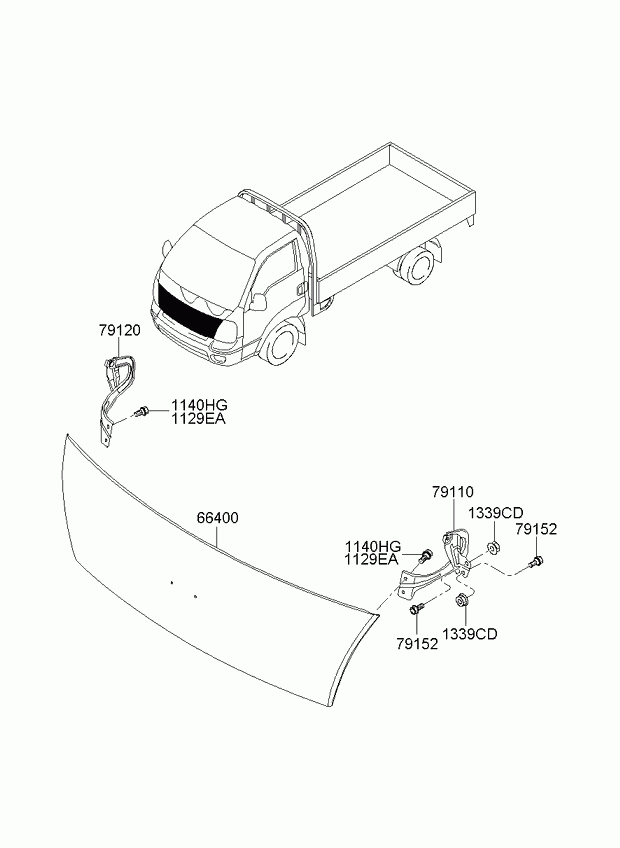 Капот для Киа Бонго 2005-2018