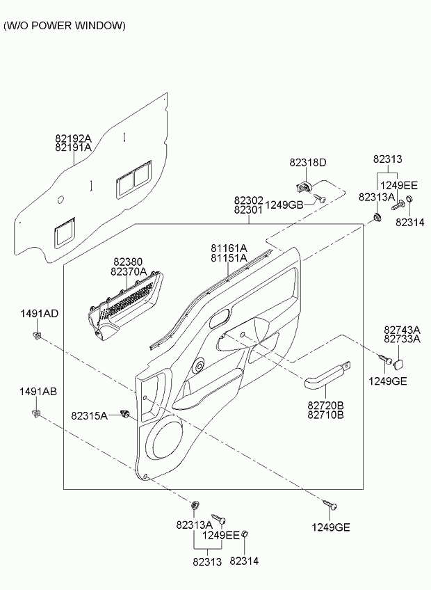 Панель отделки передней правой двери для Киа Бонго 2005-2018