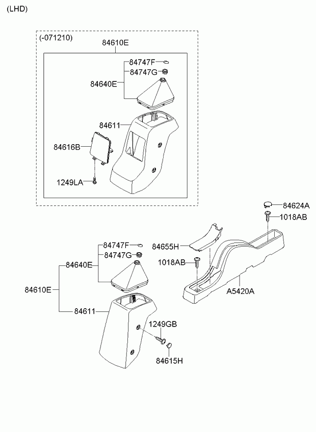 Подлокотник передних сидений для Киа Бонго 2005-2018