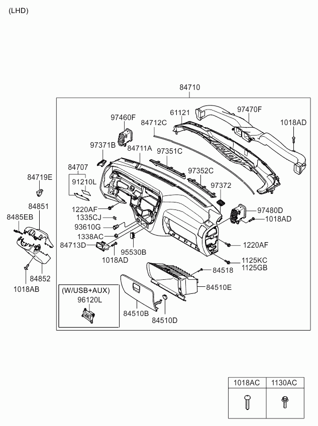 Приборная панель для Киа Бонго 2005-2018