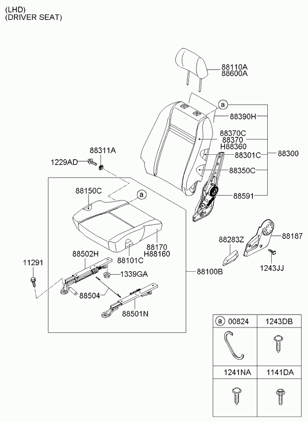 Спинка сиденья водителя для Киа Бонго 2005-2018